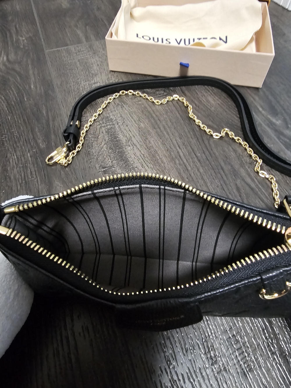 Louis Vuitton Black Embossed Monogram Crossbody with Gold Chain - Picture 5 of 5